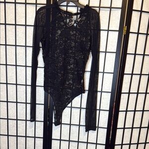 A3 Design Black Fitted Asymmetrical Bodysuit
